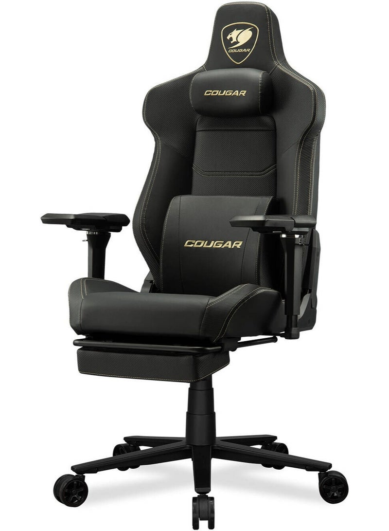Cougar Armor EVO M Gaming Chair with Retractable Footrest, 5D Adjustable Armrests, Magnetic Memory Foam Neck Pillow, Lumbar Support Cushion, 155° Recline, Class 4 Gas Lift, Steel Frame, 160kg Capacity – Premium PVC Leather | 3MEVMGLB.0001 - Image 3